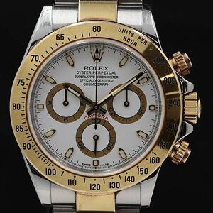 1 jpy guarantee / box attaching operation Rolex Cosmo graph Daytona AT YG×SS white chronograph 116523/F790372 men's wristwatch KMR ABC 0057222 5ERT