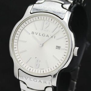 1 иен BVLGARY ST35S Solotempo Date QZ серебряный циферблат мужские наручные часы TKD 0004400 5JWT