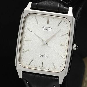 1 jpy operation superior article Seiko Dolce 7731-5110 QZ silver face rek tongue gyula- leather belt men's wristwatch DOI 0594000 4BLT