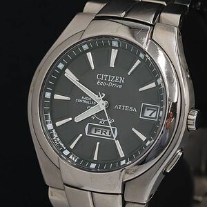 1 иен Citizen Atessa H106-T010407 радиоволны солнечный titanium чёрный циферблат Date мужские наручные часы OGH 0264000 5PRT