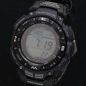 1円 稼動 良品 カシオ 電波ソーラー PRG-240B プロトレック タフソーラー デジタル メンズ腕時計 2000000 5NBG2 MTM