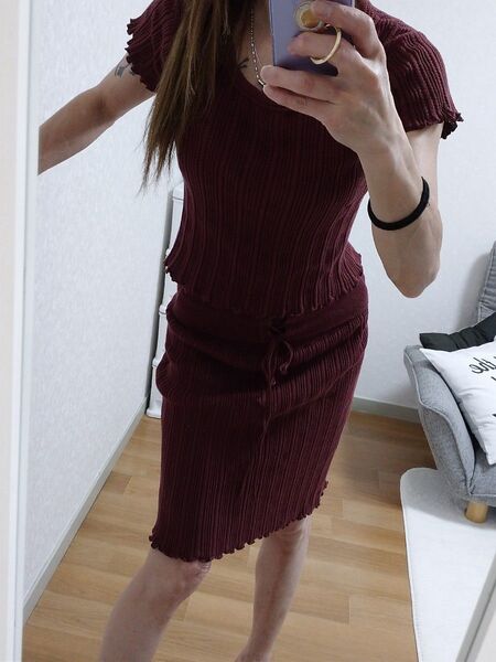 used【snidel】Sexy リブ ミニスカ セットアップ F