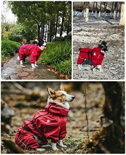 犬用品　レインコート　Mサイズ　ポンチョ　赤　雨具
