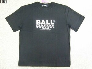 新品 BALL/ボール 半袖Tシャツ黒M メンズ アメカジ イタリアン カジュアル オーバーサイズ ビッグシルエット かっこいい ロゴT メール便可