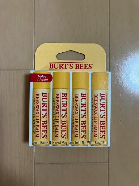 ★Burt's Bees/バーツビーズ ワックス リップバーム/リップクリーム 4本入☆2024年5月 アメリカで購入