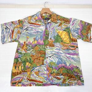 90s 1994 patagonia アロハシャツ L ハワイアンシャツ 半袖 総柄 パタゴニア パタロハ メンズ