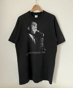 90s gear inc CHARLIE PARKER Charlie Parker JAZZ T-shirt XL Jazz fruit ob The room Vintage band photo USA made 