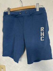 RHC ロンハーマン スウェットショートパンツ ブルー Ｌ 紐無しハーフパンツ 