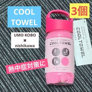 生毛工房 西川 クール タオル 3個セット ひんやり 熱中症対策 濡らす 冷たい