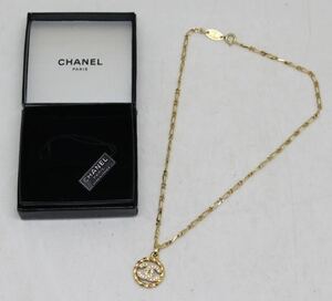  Chanel /CHANEL/ стразы / здесь Mark / колье / Gold цвет / Vintage 