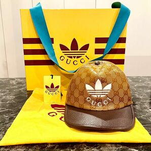 極美品 GUCCI × adidas 限定コラボ キャップ 帽子