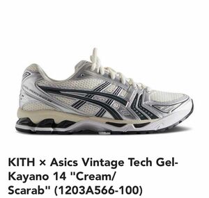 KITH × Asics Vintage Tech Gel-Kayano 14 "Cream/Scarab" 23.5cm