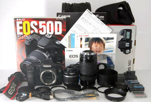 ◆初心者入門＆付属品多数◆ Canon キャノン EOS 50D 純正＆超望遠Ｗズームレンズセット
