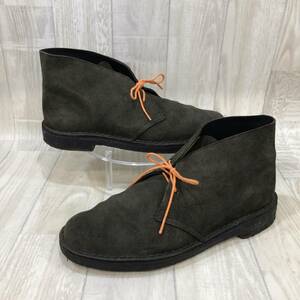 KZ1488★Clarks : スエードレザー デザートブーツ★UK9.5★チャコールグレー系 クラークス