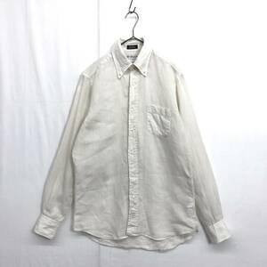 KZ8369★INDIVIDUALIZED SHIRTS × BEAUTY&YOUTH : EXCLUSIVE FIT L/S BDシャツ★15-32★オフホワイト系 USA製 長袖 リネン
