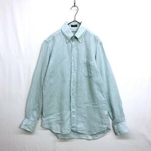 KZ8369★INDIVIDUALIZED SHIRTS × BEAUTY&YOUTH : EXCLUSIVE FIT L/S BDシャツ★15-32★ブルー系 USA製 長袖 リネン