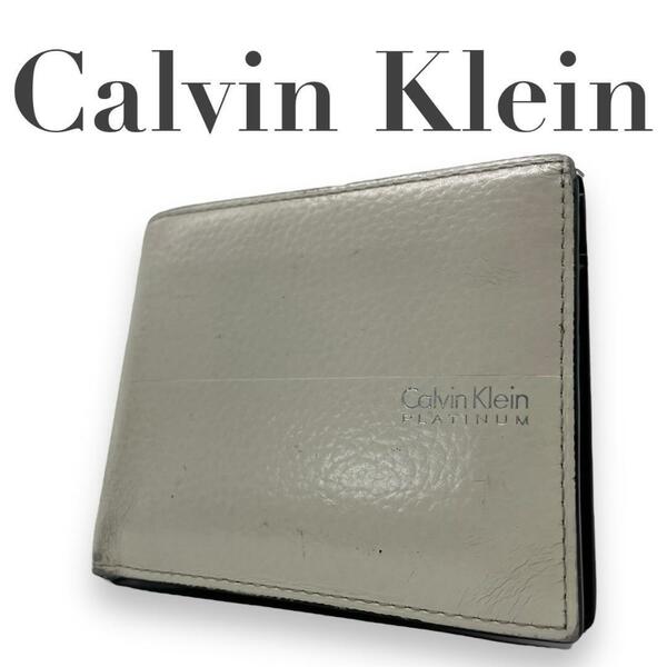 Calvin Klein カルバンクライン m2 レザー ホワイト 二つ折り財布
