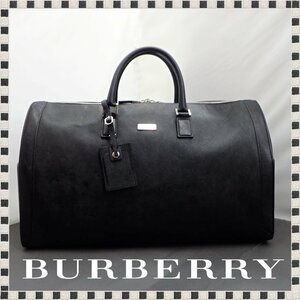[ хорошая вещь ] Burberry сумка "Boston bag" 6BL16-101-09 все кожа черный большая вместимость в это время обычная цена 25 десять тысяч иен BURBERRY