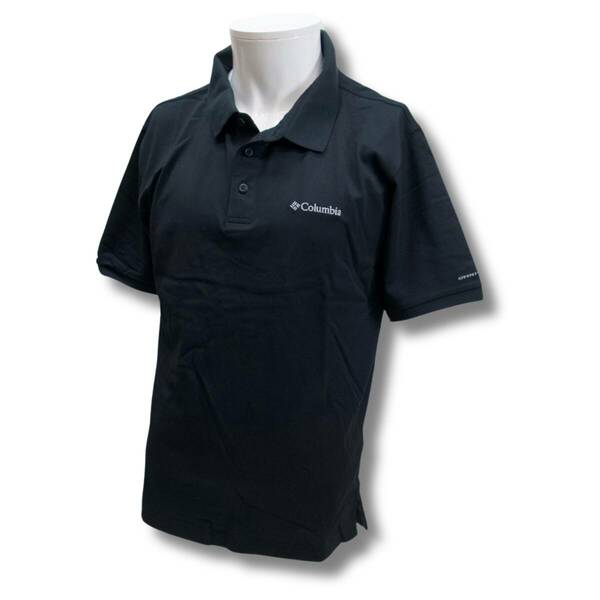 即決☆コロンビア 半袖 ポロシャツ BLK/XLサイズ 送料無料 吸湿 速乾 UPF50 紫外線保護 機能ポロシャツ ブラック 黒
