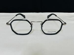 Yohji Yamamoto ヨウジ ヤマモト 眼鏡フレーム YY1066 613 伊達眼鏡 ブラック シルバー 人気 8角形 未使用 美品