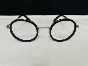 Yohji Yamamoto 山本耀司 ヨウジ ヤマモト 眼鏡フレーム YY1025 613 伊達眼鏡 サングラス ブラック シルバー 丸メガネ 未使用 美品
