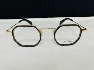 Yohji Yamamoto ヨウジ ヤマモト 山本耀司 眼鏡フレーム YY1066 127 伊達眼鏡 ゴールド 鼈甲柄 人気 8角形 未使用 美品