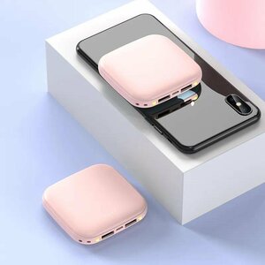 【ベビーピンク】モバイルバッテリー 大容量 超軽量 小型 10000mAh iphone用 android 充電器 2台同時充電 スマホ充電器 携帯充電器 A72