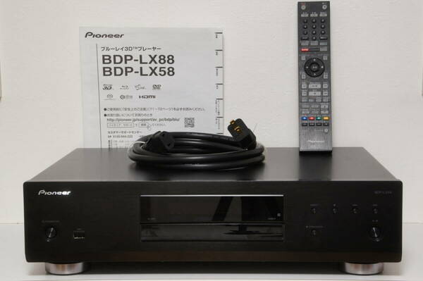 【即決・送料無料】Pioneer BDP-LX58 パイオニア SACD BD DVD 国産高級ブルーレイディスクプレーヤー 純正リモコン(VXX3390)極太AC線付属