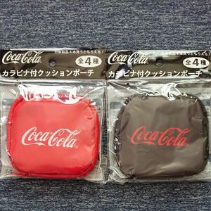 コカコーラ　カラビナ付クッションポーチ　2種セット (黒・赤) コカ・コーラ Coca･Cola