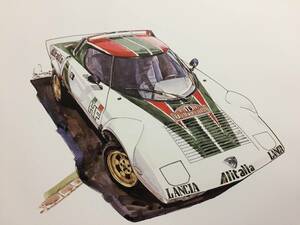 【正規品 絶版】Bowイラスト ランチア ストラトス カーマガジン 94 Lancia Stratos アンティーク インテリア クラシックカー 旧車 絵