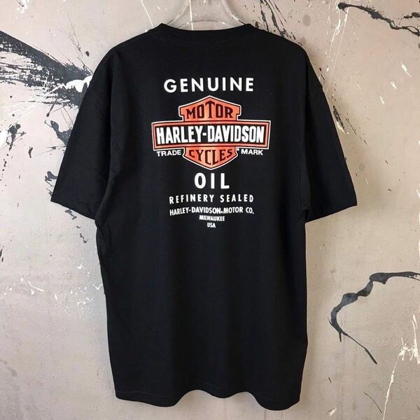 Tシャツ 半袖 半袖Tシャツ HARLEY DAVIDSON 黒 ツーリング XL 