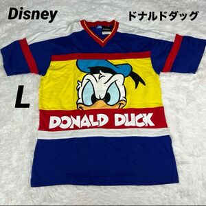 00's Y2K Disney ドナルドダック　両面プリント　レトロTシャツ