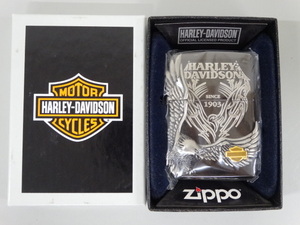 新品 未使用品 2014年製 ZIPPO ジッポ HARLEY-DAVIDSON ハーレーダビッドソン イーグル 立体 メタル貼り 黒 ブラック ライター USA