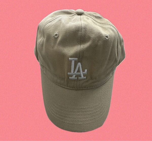 LA ロゴ キャップ ベースボールキャップ ロサンゼルス　野球 帽子 新品 ドジャース　ベージュ ダークグリーン キャメル 