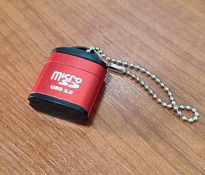 MicroSD для маленький размер USB устройство для считывания карт * зажигалка ( красный )