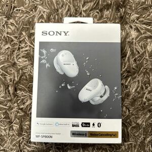 新品未使用品 SONY ワイヤレスノイズキャンセリング ステレオヘッドセット WF-SP800N ホワイト イヤホン ソニー