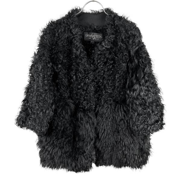【20%OFF】GIAMBATTISTA VALLI (ジャンバティスタ・ヴァリ) Collarless Fur Coat (black)