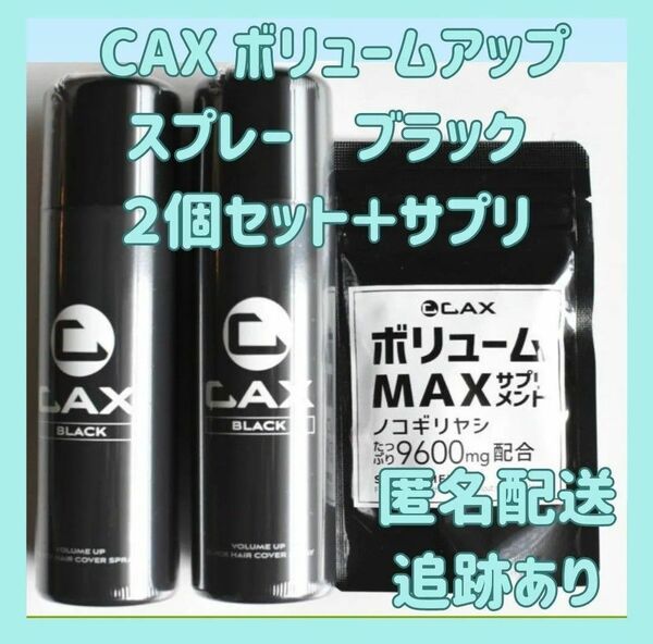2本セット CAX ボリュームアップスプレー 薄毛隠し 白髪隠し 増毛スプレー 育毛剤や発毛剤と併用可 ブラック ホンマでっかTV