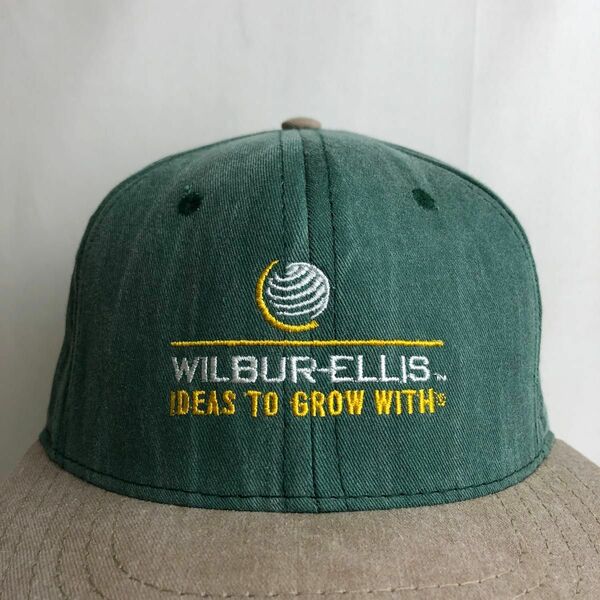 【アメリカ製】キャップ　トラッカーキャップ　WILBUR‐ELLIS ツートンカラーキャップ 帽子 アースカラー 企業物 緑