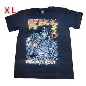 KISS(キッス) プリントTシャツ ブラック XLサイズ