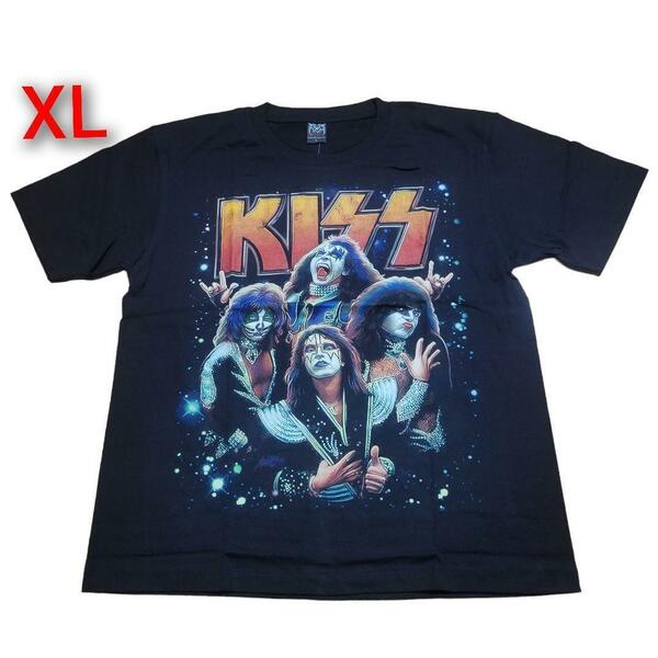 KISS(キッス) プリントTシャツ ブラック XLサイズ