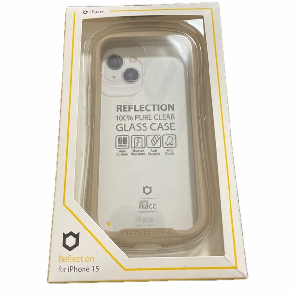 iPhone 15 iFace Reflection 強化ガラスクリア スマホケース 41-959077（ベージュ）