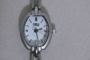 超美品 送料無料 ENRICO COVERI エンリココベリ レディース腕時計 ホワイトル文字盤 クォーツ 電池交換済