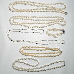  stock adjustment therefore 1 jpy ~book@ pearl pearl fake pearl set sale necklace bracele 6 point metal fittings k18 k18GP inscription contains silver contains 