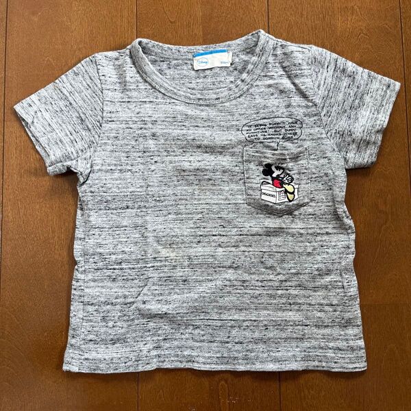 ミッキーTシャツ 100サイズ グレー 半袖 子ども キッズ Tシャツ 半袖Tシャツ