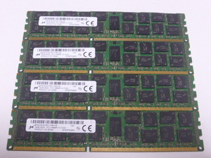 メモリ サーバーパソコン用 1.5V Micron PC3-14900R(DDR3-1866R) ECC Registered 16GBx4枚 合計64GB 起動確認済みです③