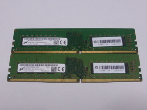 メモリ デスクトップパソコン用 Micron DDR4-3200 PC4-25600 16GBx2枚 合計32GB 起動確認済みです
