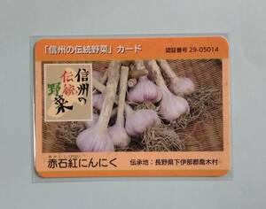 信州の伝統野菜カード　赤石紅にんにく　長野県喬木村　