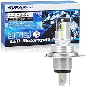SUPAREE H4 バイク用LEDヘッドライト HI/LO切替 ファンレス 車検対応 LEDバルブ CSP1860チップ搭載 1