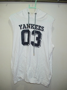 NY Newyork YANKEES MLB Нью-Йорк Янкиз без рукавов толстовка пуловер NY вышивка женская LB-03 Размер неизвестен используется красивый